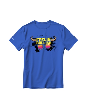 Feelin Bullish Unisex Round Neck T-Shirt - Royal Blue
